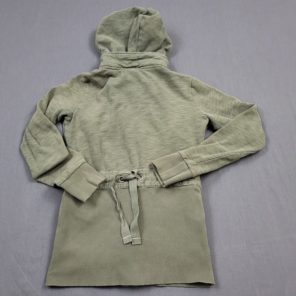 Element Womens Olive Green Slub Knit Utility Cargo Hoodie Jacket Snap Front S - Picture 2 of 16
